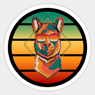 Retro Alpaca Sticker